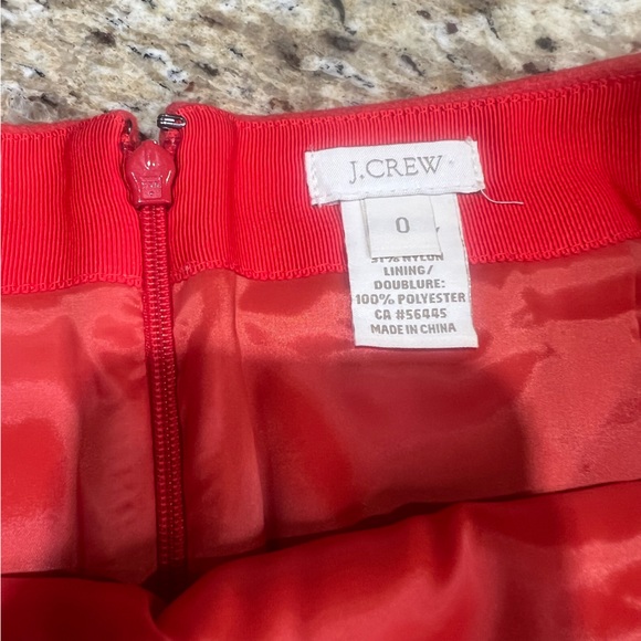 J Crew Coral Orange Wool Blend Mini Skirt 0 - Picture 5 of 10